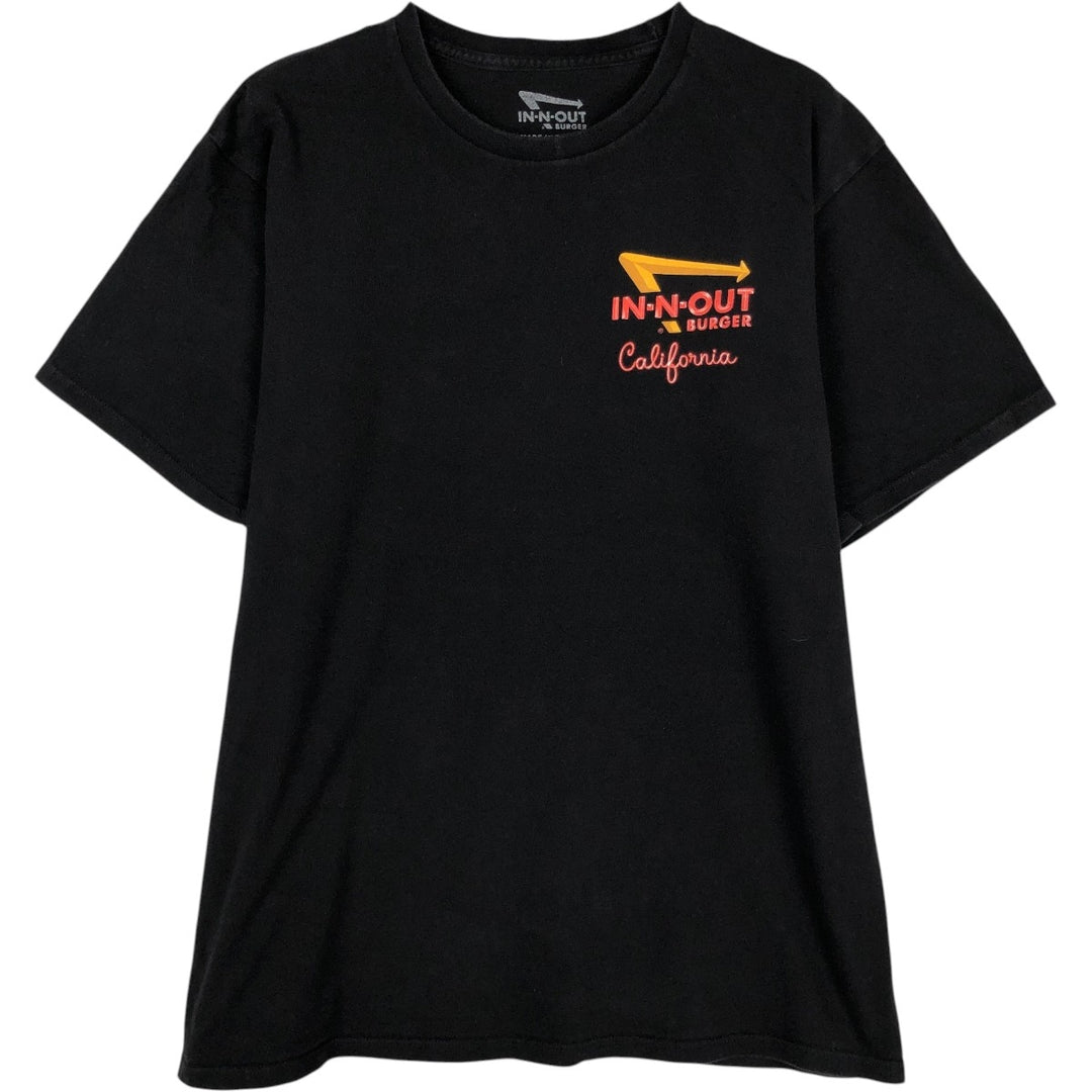 IN-N-OUT BURGER In-N-Out Burger Advertising T-shirt Made in USA Men's L size cotton black type Vintage Second Hand