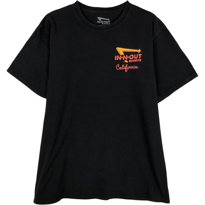 IN-N-OUT BURGER In-N-Out Burger Advertising T-shirt Made in USA Men's L size cotton black type Vintage Second Hand