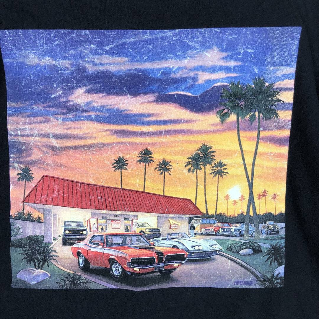IN-N-OUT BURGER In-N-Out Burger Advertising T-shirt Made in USA Men's L size cotton black type Vintage Second Hand
