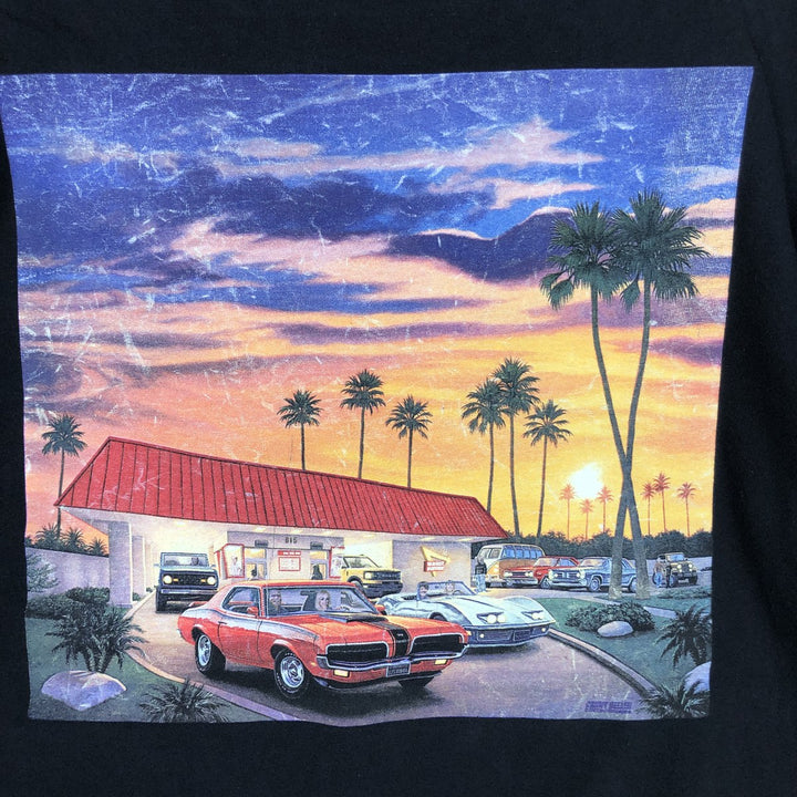 IN-N-OUT BURGER In-N-Out Burger Advertising T-shirt Made in USA Men's L size cotton black type Vintage Second Hand