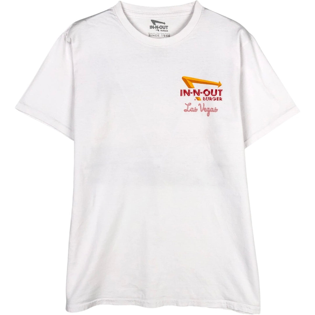 IN-N-OUT BURGER In-N-Out Burger Advertising T-shirt Made in USA Men's M size cotton white type Vintage Second Hand