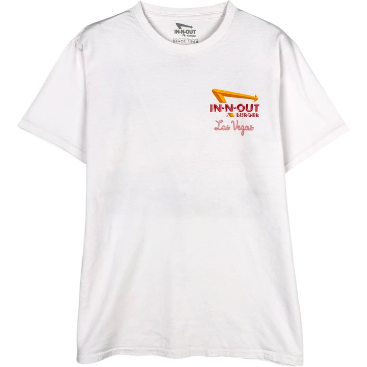 IN-N-OUT BURGER In-N-Out Burger Advertising T-shirt Made in USA Men's M size cotton white type Vintage Second Hand