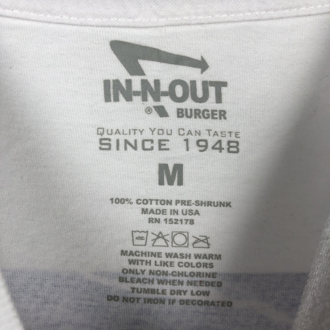 IN-N-OUT BURGER In-N-Out Burger Advertising T-shirt Made in USA Men's M size cotton white type Vintage Second Hand