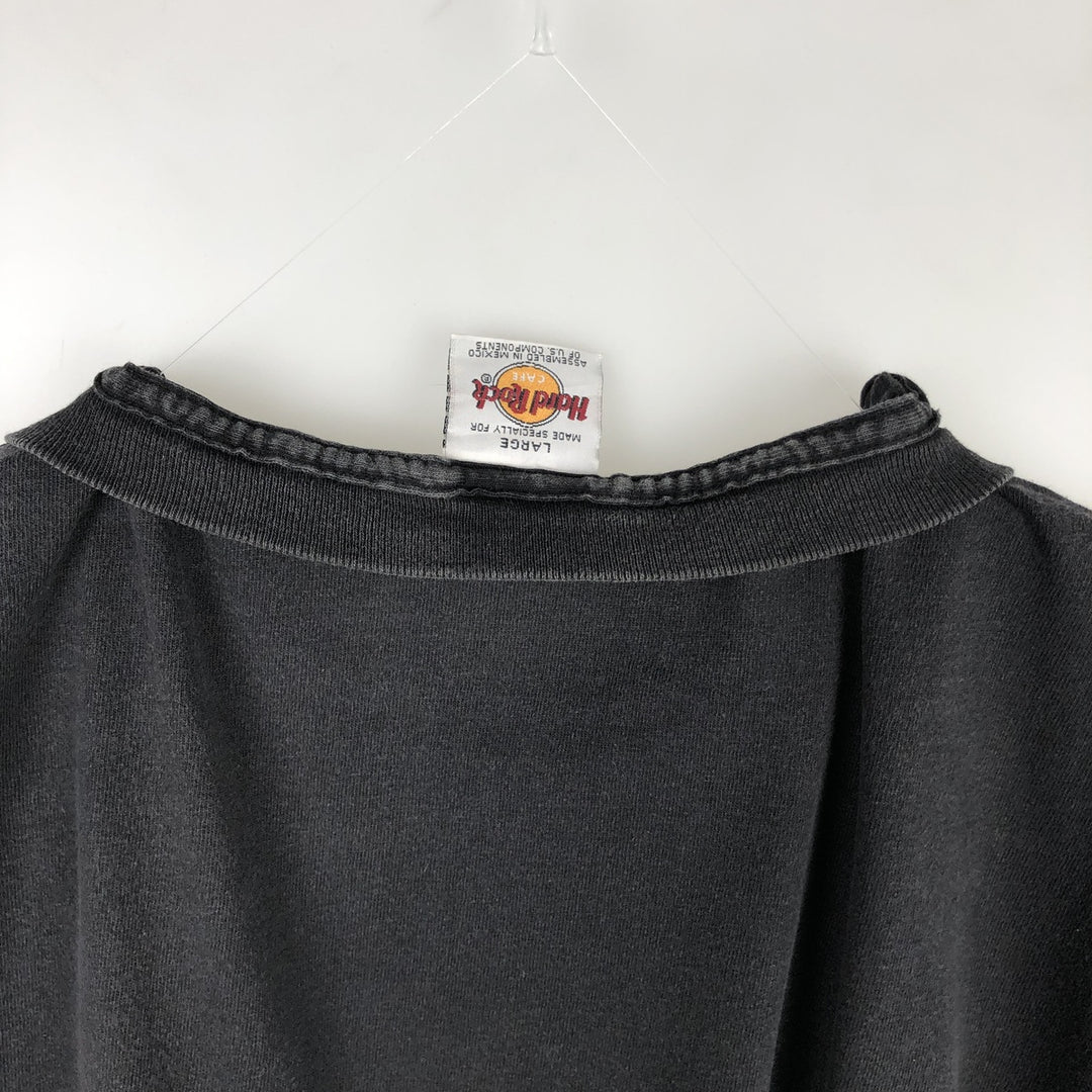 HARD ROCK CAFE Hard Rock Cafe Advertising T-shirt Men's L size cotton Charcoal Vintage Second Hand