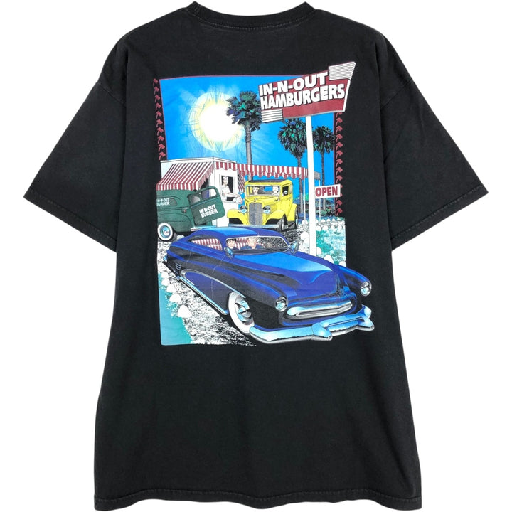 IN-N-OUT BURGER In-and-Out Burger Advertising T-shirt, Men's L size cotton black type Vintage Second Hand