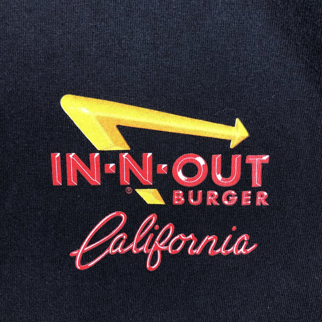 IN-N-OUT BURGER In-and-Out Burger Advertising T-shirt, Men's L size cotton black type Vintage Second Hand