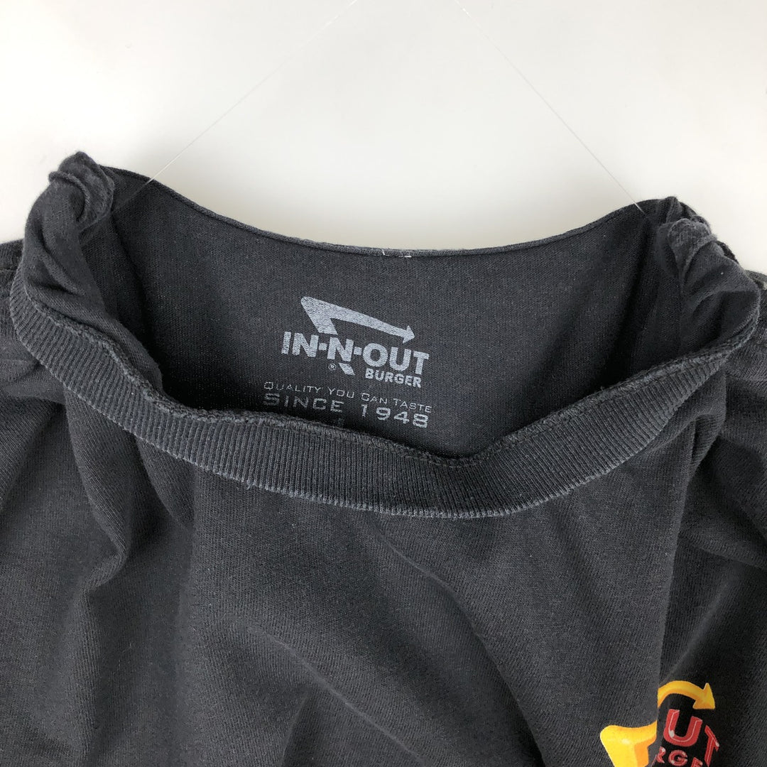 IN-N-OUT BURGER In-and-Out Burger Advertising T-shirt, Men's L size cotton black type Vintage Second Hand