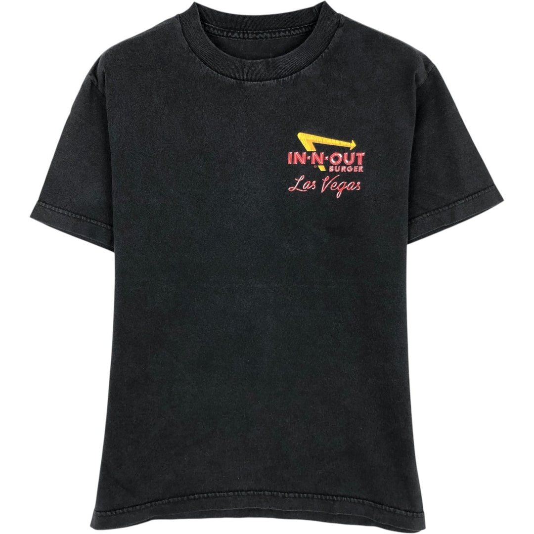 IN-N-OUT BURGER advertising T-shirt, men's size S (equivalent) cotton black type Vintage Second Hand