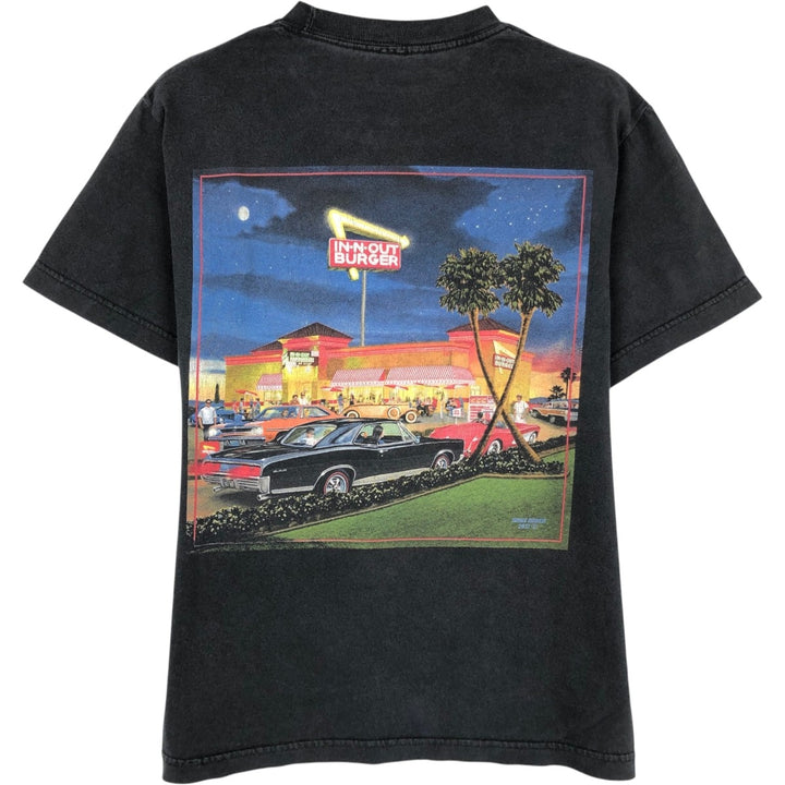IN-N-OUT BURGER advertising T-shirt, men's size S (equivalent) cotton black type Vintage Second Hand