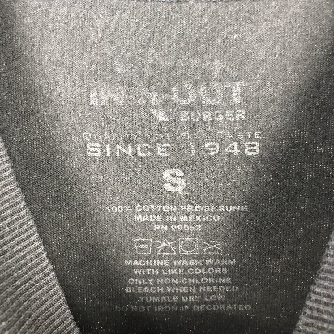 IN-N-OUT BURGER advertising T-shirt, men's size S (equivalent) cotton black type Vintage Second Hand