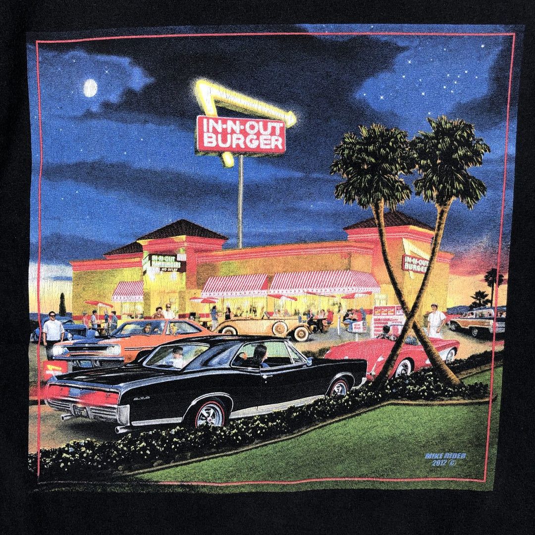 IN-N-OUT BURGER advertising T-shirt, men's size S (equivalent) cotton black type Vintage Second Hand