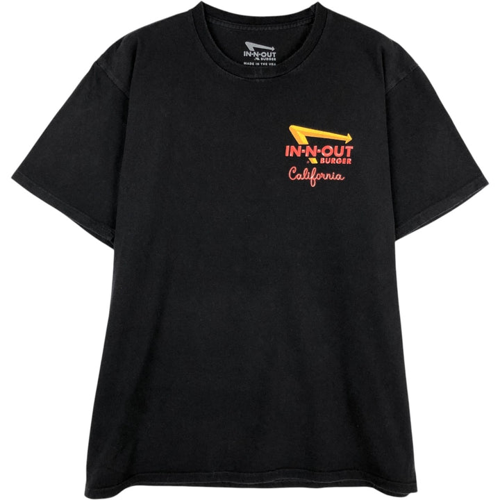 IN-N-OUT BURGER In-N-Out Burger Advertising T-shirt Made in USA Men's L size cotton black type Vintage Second Hand