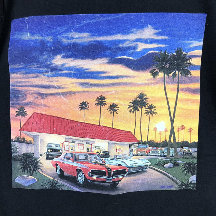 IN-N-OUT BURGER In-N-Out Burger Advertising T-shirt Made in USA Men's L size cotton black type Vintage Second Hand
