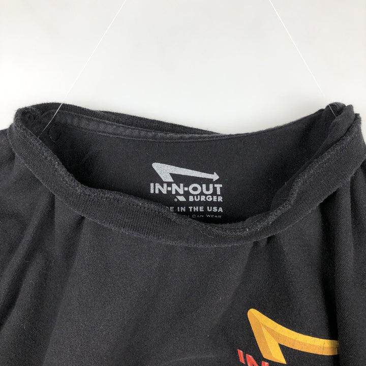 IN-N-OUT BURGER In-N-Out Burger Advertising T-shirt Made in USA Men's L size cotton black type Vintage Second Hand
