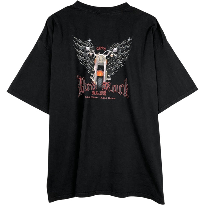 90'S Hard Rock Cafe Tribal Advertising T-Shirt, Men's XXL equivalent, Vintage unclear black type Vintage Second Hand