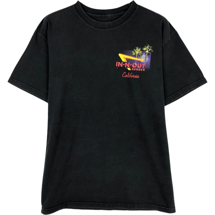 IN-N-OUT BURGER In-and-Out Burger Advertising T-shirt, Men's M size cotton black type Vintage Second Hand