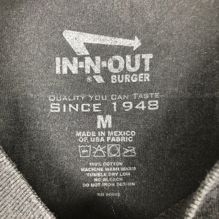 IN-N-OUT BURGER In-and-Out Burger Advertising T-shirt, Men's M size cotton black type Vintage Second Hand