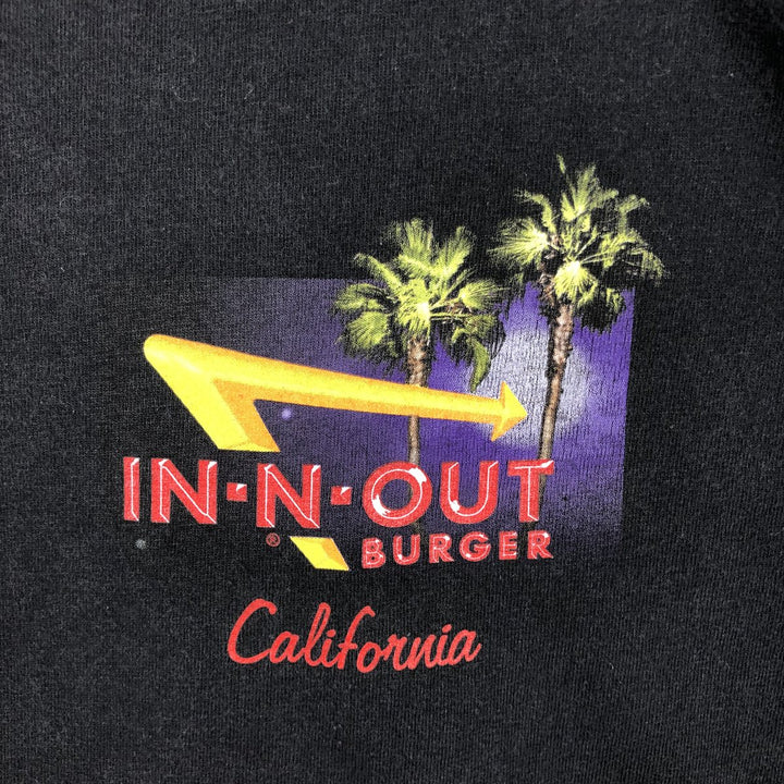 IN-N-OUT BURGER In-and-Out Burger Advertising T-shirt, Men's M size cotton black type Vintage Second Hand