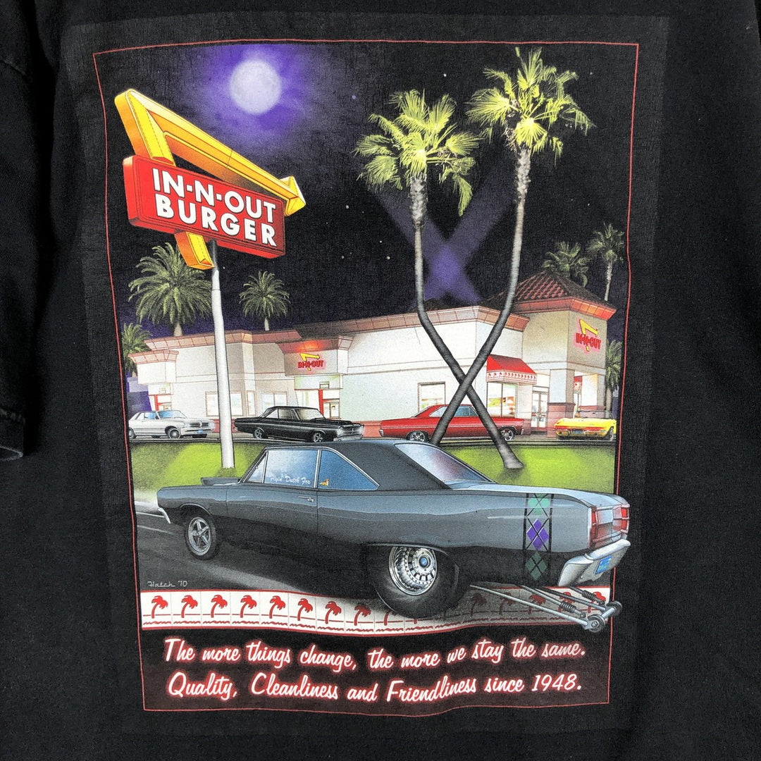 IN-N-OUT BURGER In-and-Out Burger Advertising T-shirt, Men's M size cotton black type Vintage Second Hand