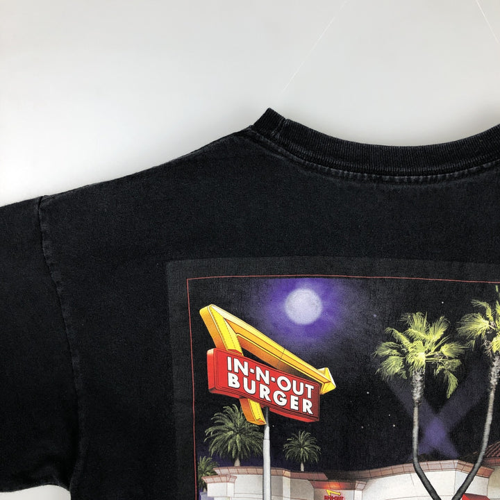 IN-N-OUT BURGER In-and-Out Burger Advertising T-shirt, Men's M size cotton black type Vintage Second Hand
