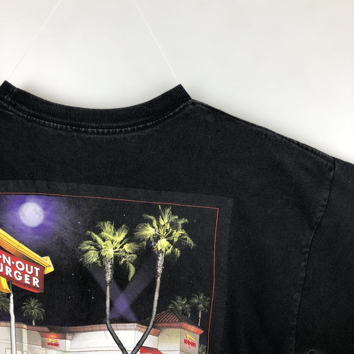 IN-N-OUT BURGER In-and-Out Burger Advertising T-shirt, Men's M size cotton black type Vintage Second Hand