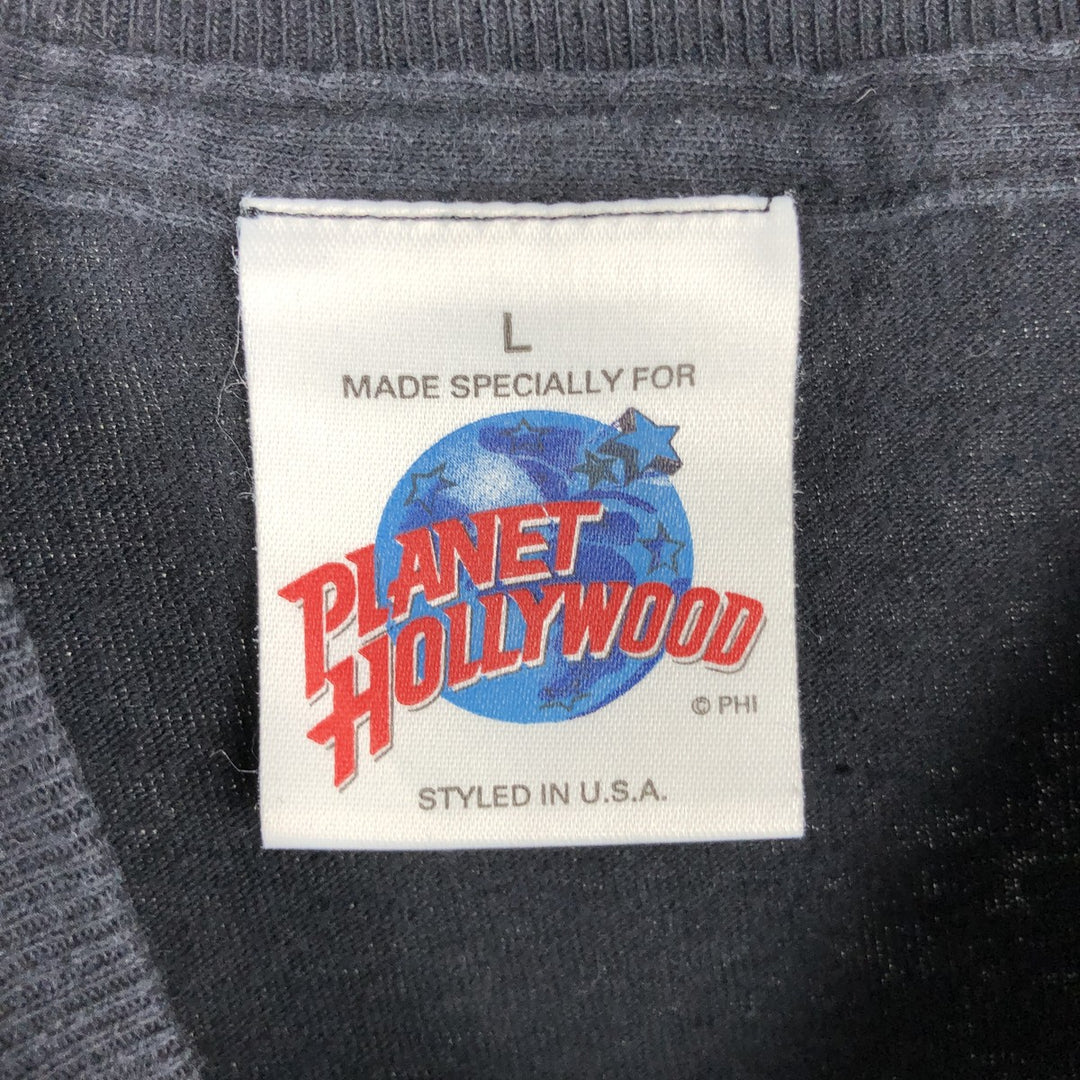 Planet Hollywood Advertising T-shirt, Men's Size L (equivalent) cotton black type Vintage Second Hand