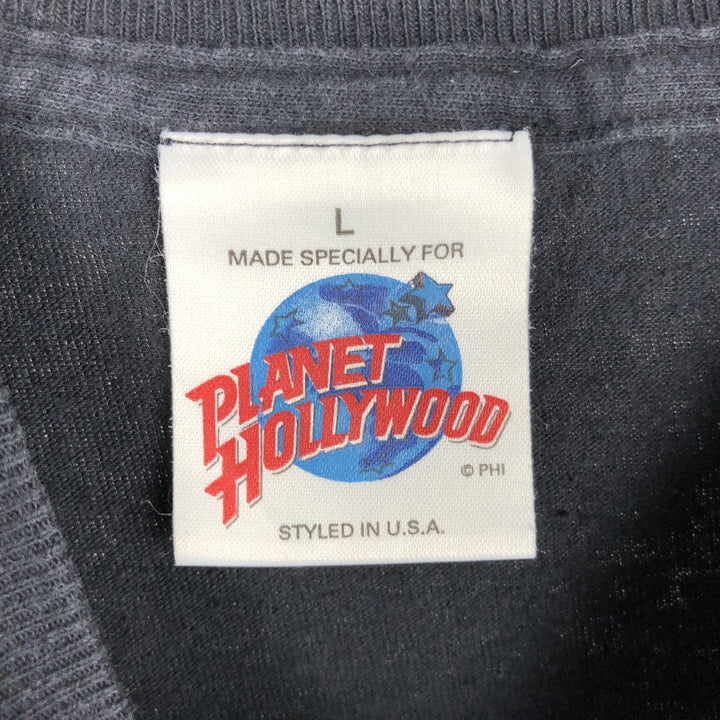 Planet Hollywood Advertising T-shirt, Men's Size L (equivalent) cotton black type Vintage Second Hand
