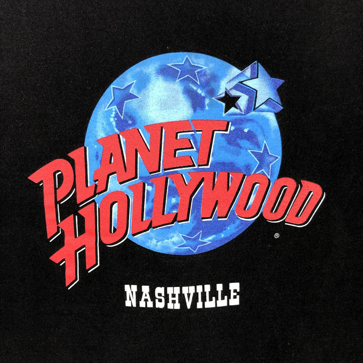 90'S Planet Hollywood Advertising T-Shirt, Made in USA, Men's Size M (approx.), Vintage cotton black type Vintage Second Hand