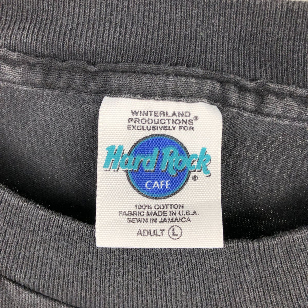 HARD ROCK CAFE Hard Rock Cafe Advertising T-shirt Men's L size cotton black type Vintage Second Hand