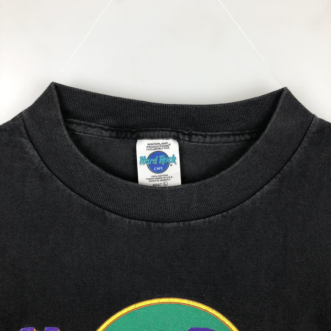 HARD ROCK CAFE Hard Rock Cafe Advertising T-shirt Men's L size cotton black type Vintage Second Hand