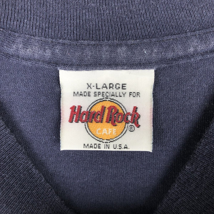 90'S Hard Rock Cafe Peace Sign Advertising T-Shirt, Made in USA, Men's XL equivalent, Vintage cotton navy blue type Vintage Second Hand