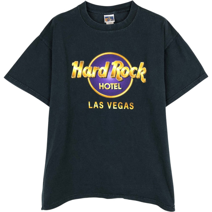 90s-era Hard Rock Hotel advertising T-shirt, men's size L equivalent, vintage. cotton navy blue type Vintage Second Hand
