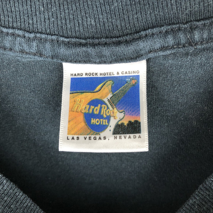 90s-era Hard Rock Hotel advertising T-shirt, men's size L equivalent, vintage. cotton navy blue type Vintage Second Hand