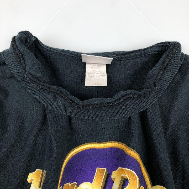 90s-era Hard Rock Hotel advertising T-shirt, men's size L equivalent, vintage. cotton navy blue type Vintage Second Hand