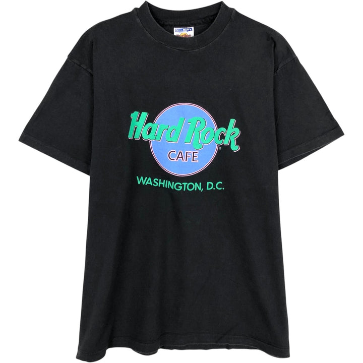 90'S Hanes BEEFY-T HARD ROCK CAFE advertising T-shirt, Made in USA, Men's XL equivalent, Vintage cotton black type Vintage Second Hand