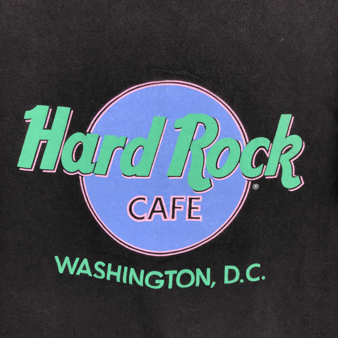 90'S Hanes BEEFY-T HARD ROCK CAFE advertising T-shirt, Made in USA, Men's XL equivalent, Vintage cotton black type Vintage Second Hand