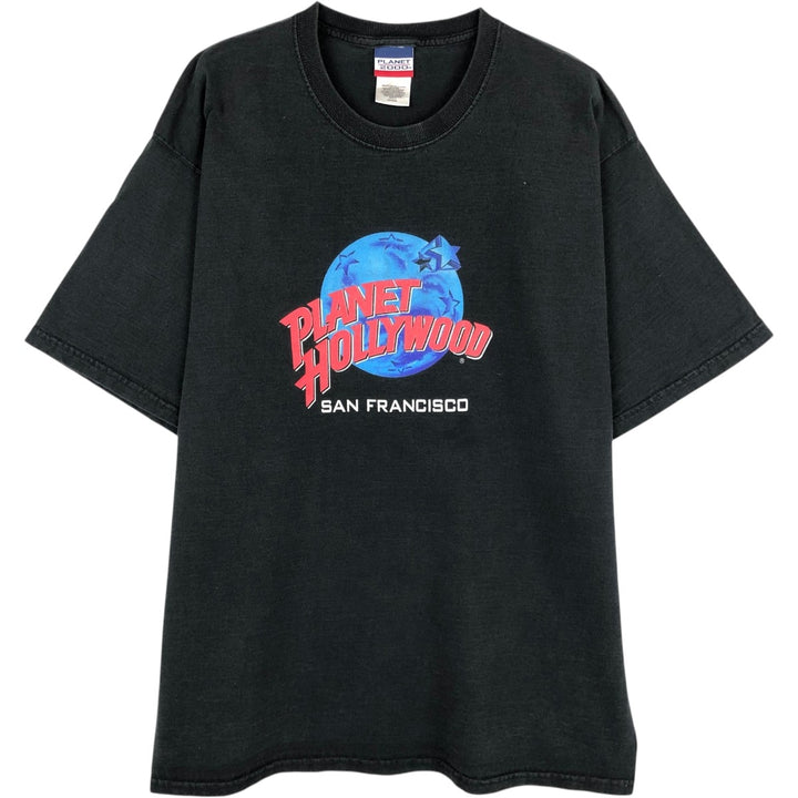 90'S Planet Hollywood PLANET 2000 Advertising T-Shirt, Men's XL equivalent, Vintage cotton black type Vintage Second Hand