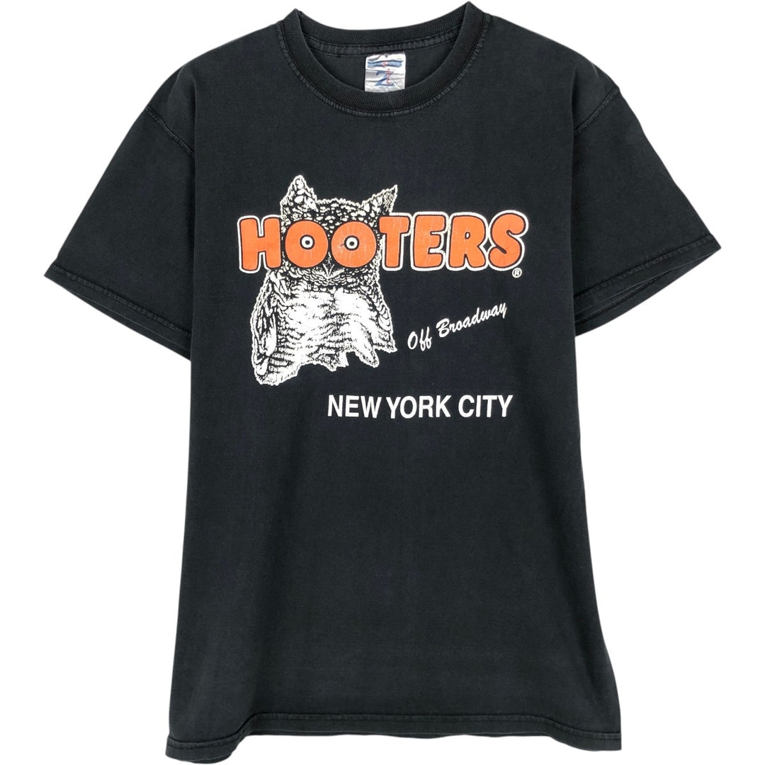 2000'S Jerzees HOOTERS advertising T-shirt, men's size M (approx.) unclear black type Vintage Second Hand