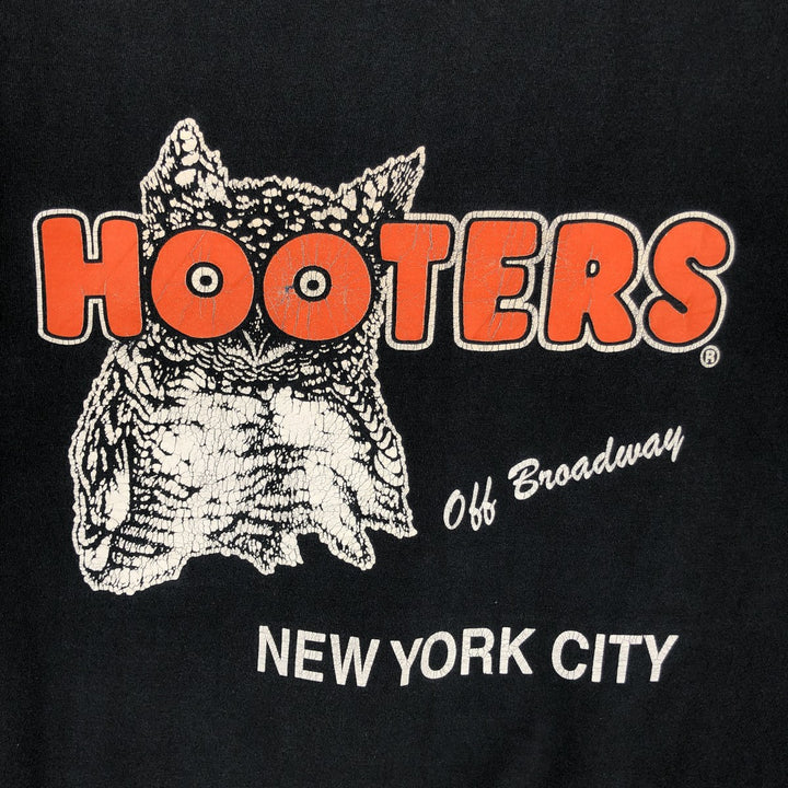 2000'S Jerzees HOOTERS advertising T-shirt, men's size M (approx.) unclear black type Vintage Second Hand