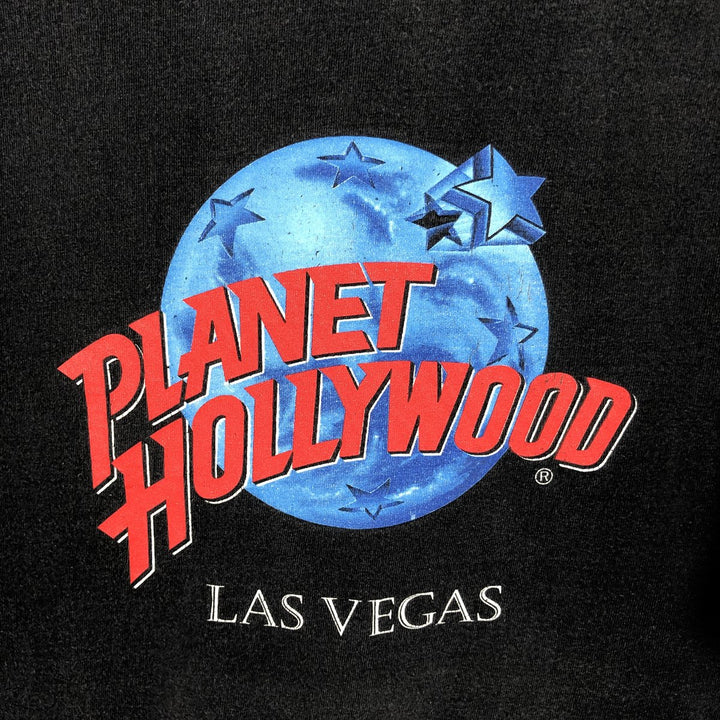 90'S Planet Hollywood Advertising T-Shirt, Made in USA, Men's XL equivalent, Vintage cotton Charcoal Vintage Second Hand