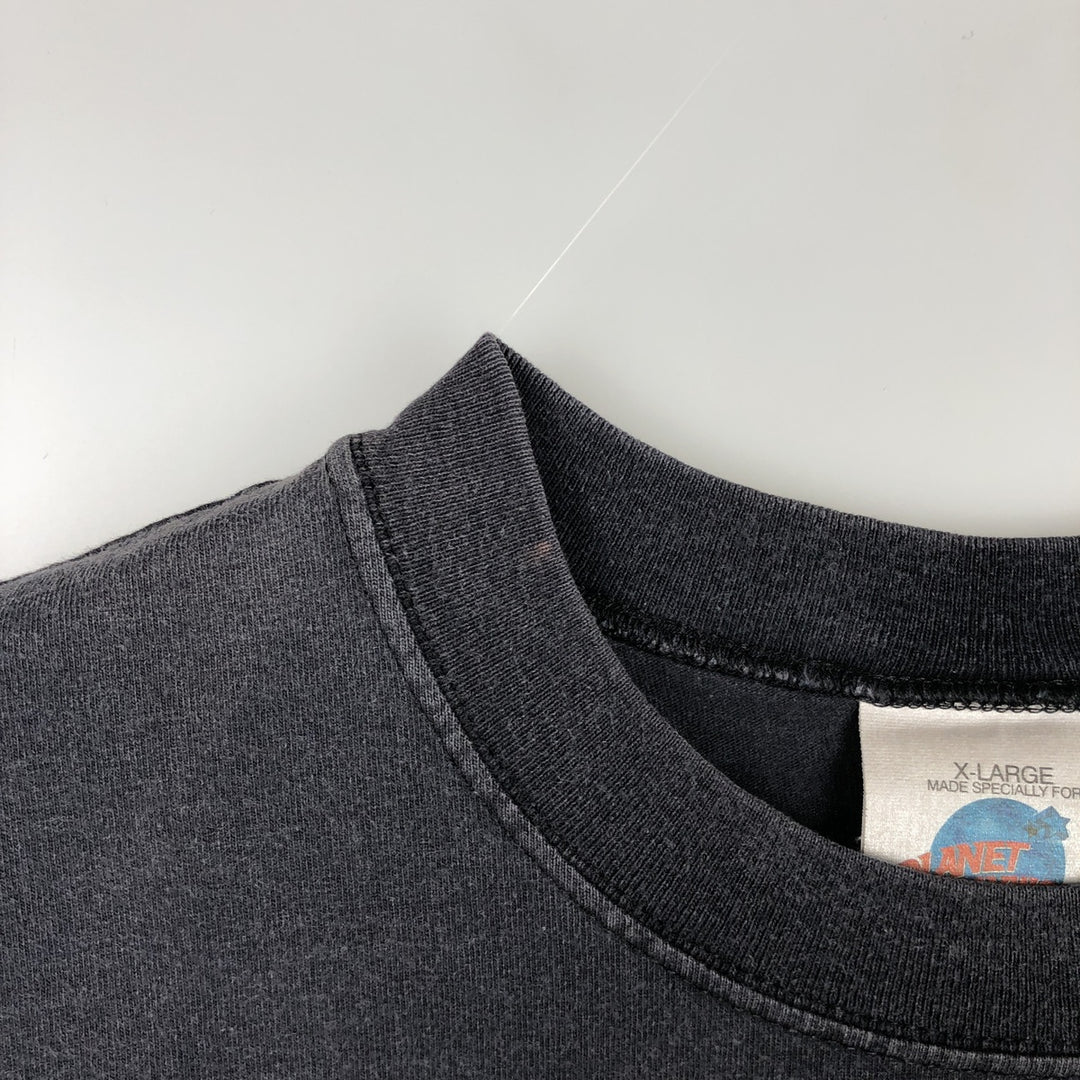 90'S Planet Hollywood Advertising T-Shirt, Made in USA, Men's XL equivalent, Vintage cotton Charcoal Vintage Second Hand