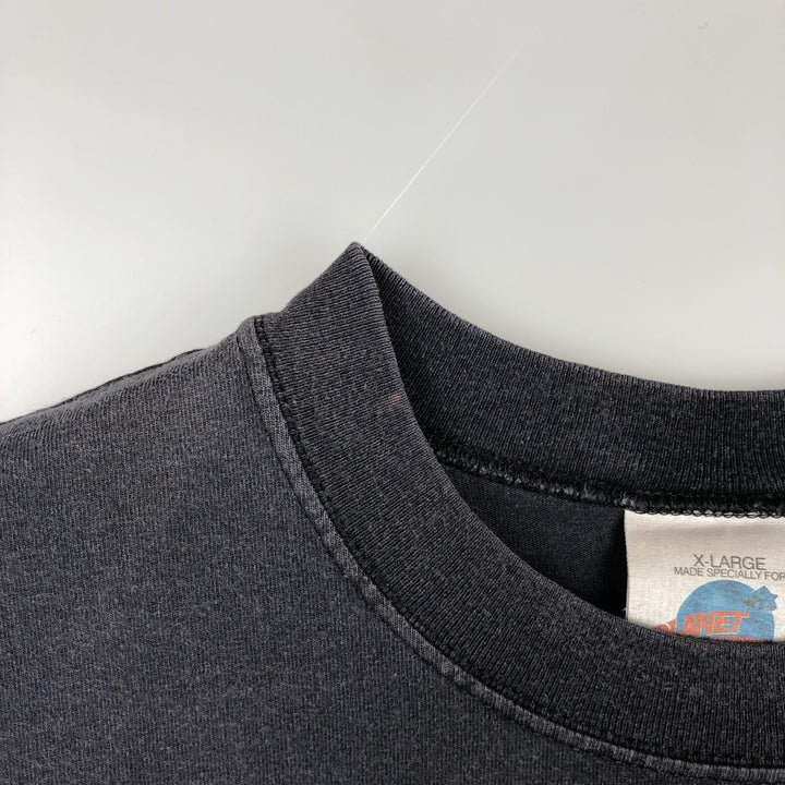 90'S Planet Hollywood Advertising T-Shirt, Made in USA, Men's XL equivalent, Vintage cotton Charcoal Vintage Second Hand