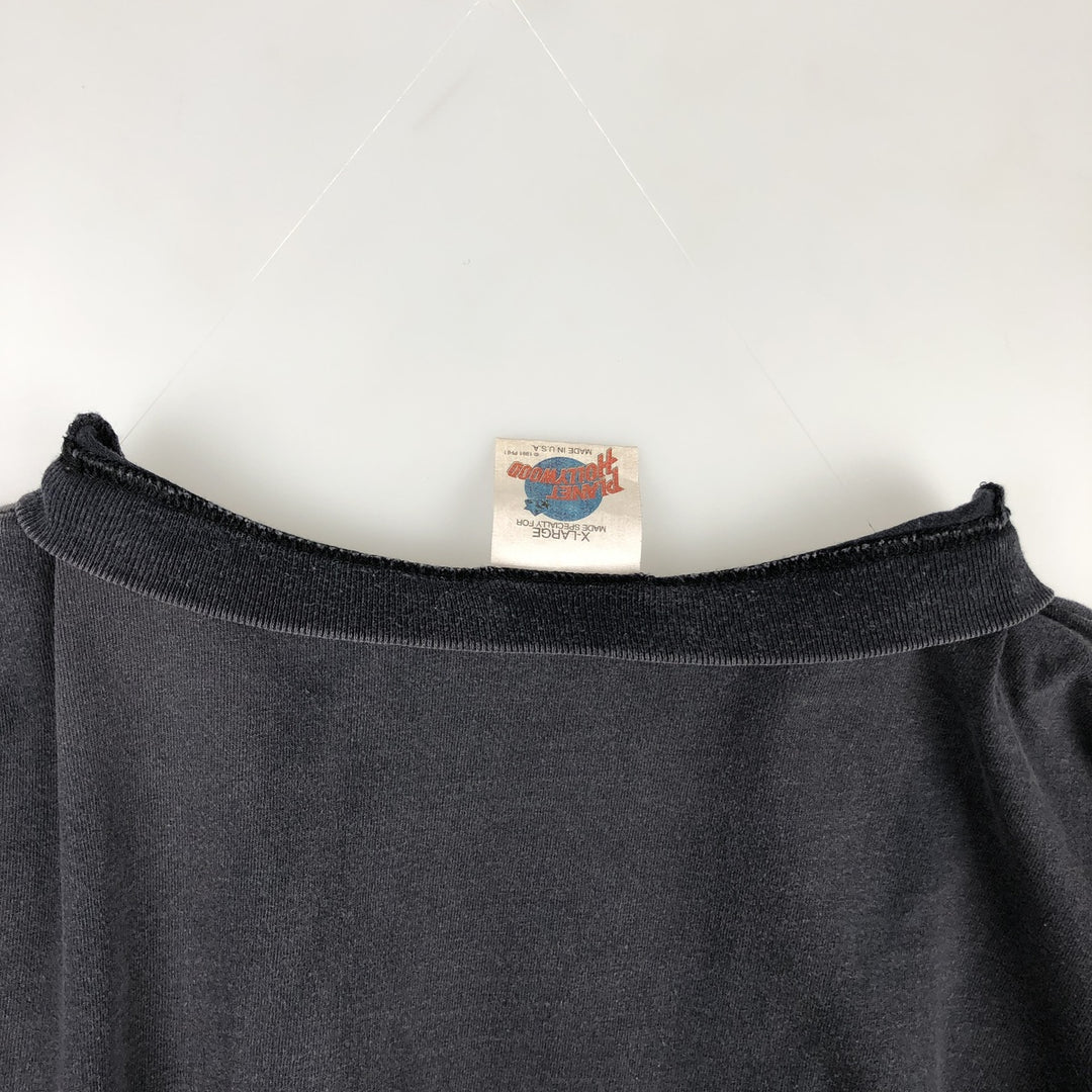 90'S Planet Hollywood Advertising T-Shirt, Made in USA, Men's XL equivalent, Vintage cotton Charcoal Vintage Second Hand