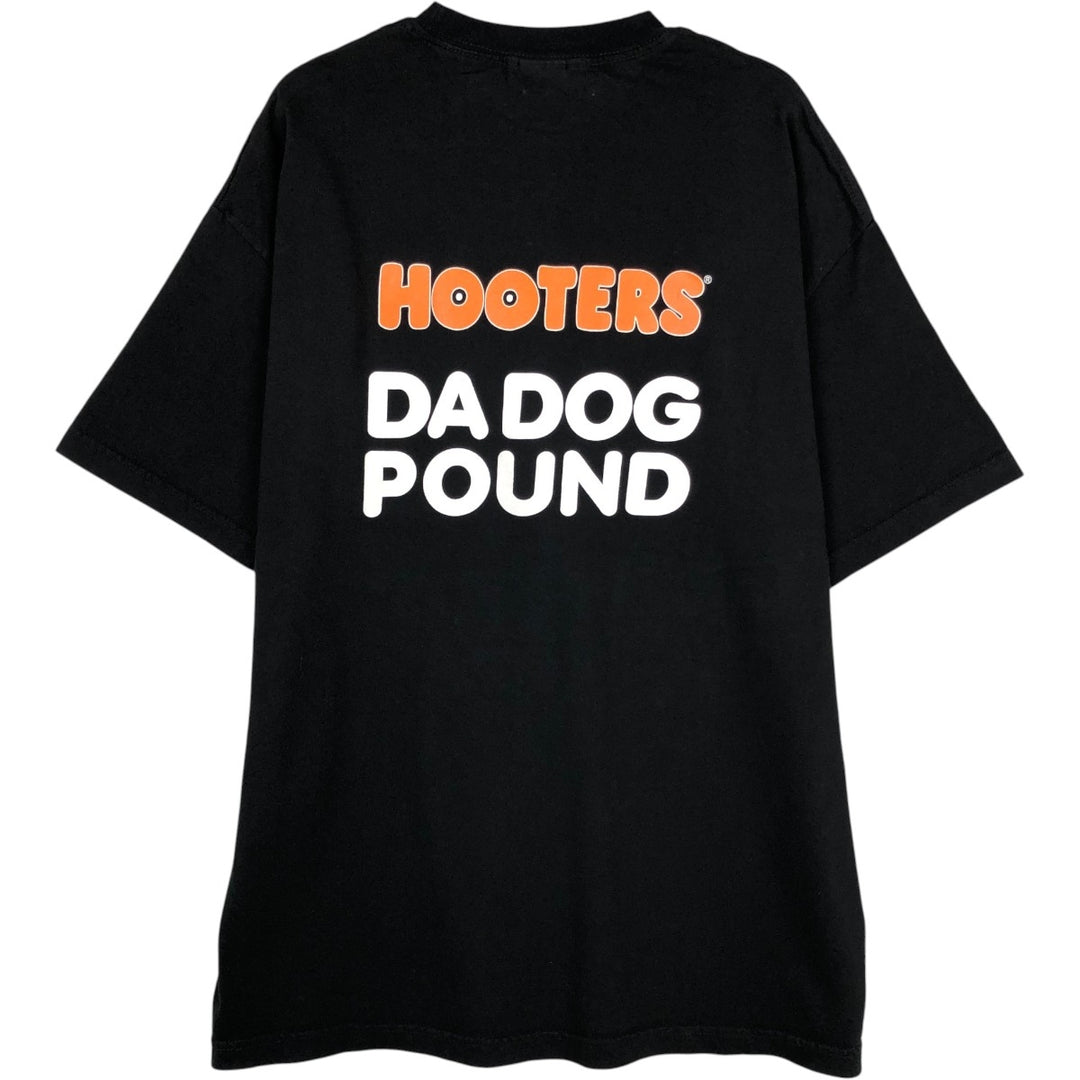Hanes HOOTERS advertising T-shirt, men's size XL (approx.) cotton black type Vintage Second Hand