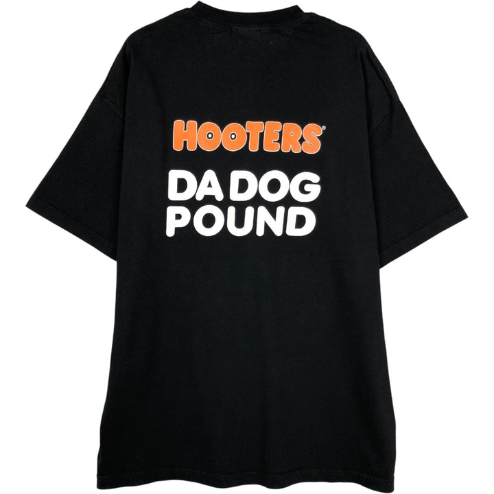 Hanes HOOTERS advertising T-shirt, men's size XL (approx.) cotton black type Vintage Second Hand