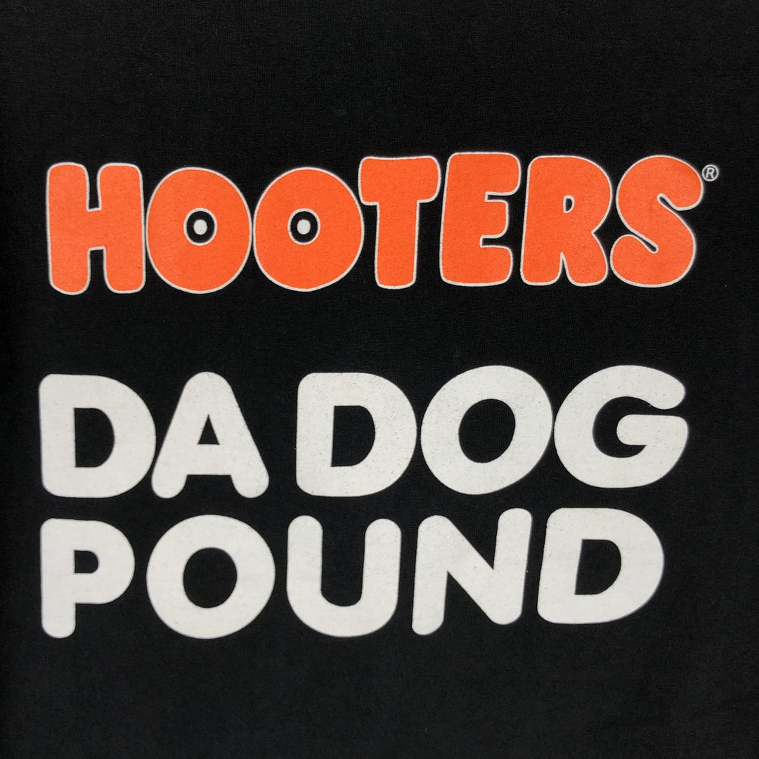 Hanes HOOTERS advertising T-shirt, men's size XL (approx.) cotton black type Vintage Second Hand