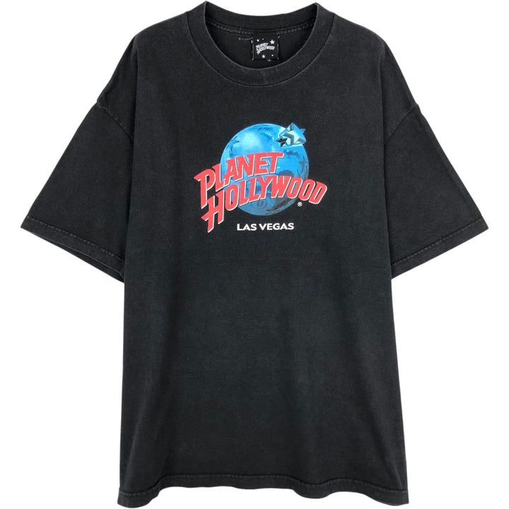 90'S Planet Hollywood advertising t-shirt, men's size XL equivalent, vintage. cotton black type Vintage Second Hand