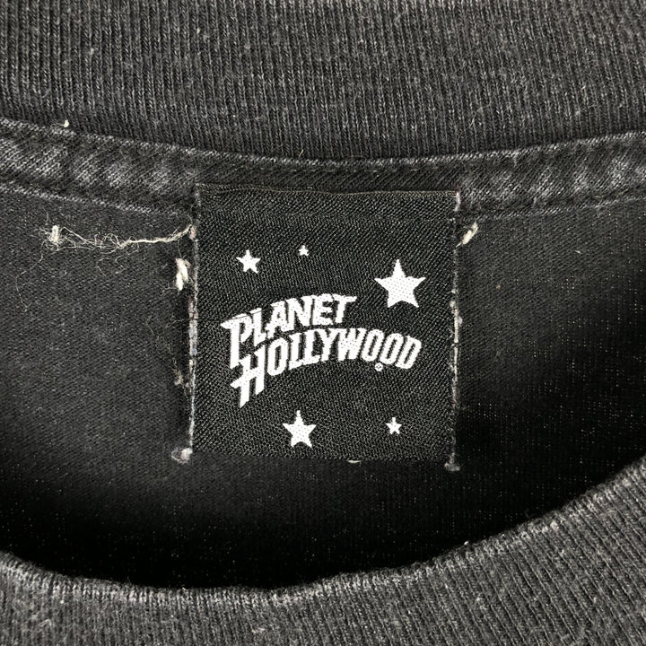 90'S Planet Hollywood advertising t-shirt, men's size XL equivalent, vintage. cotton black type Vintage Second Hand