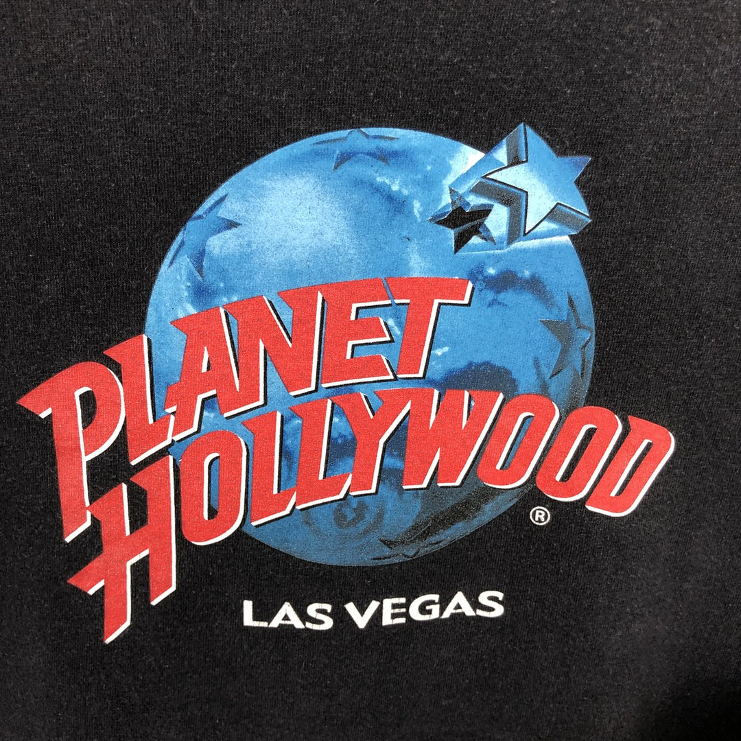 90'S Planet Hollywood advertising t-shirt, men's size XL equivalent, vintage. cotton black type Vintage Second Hand