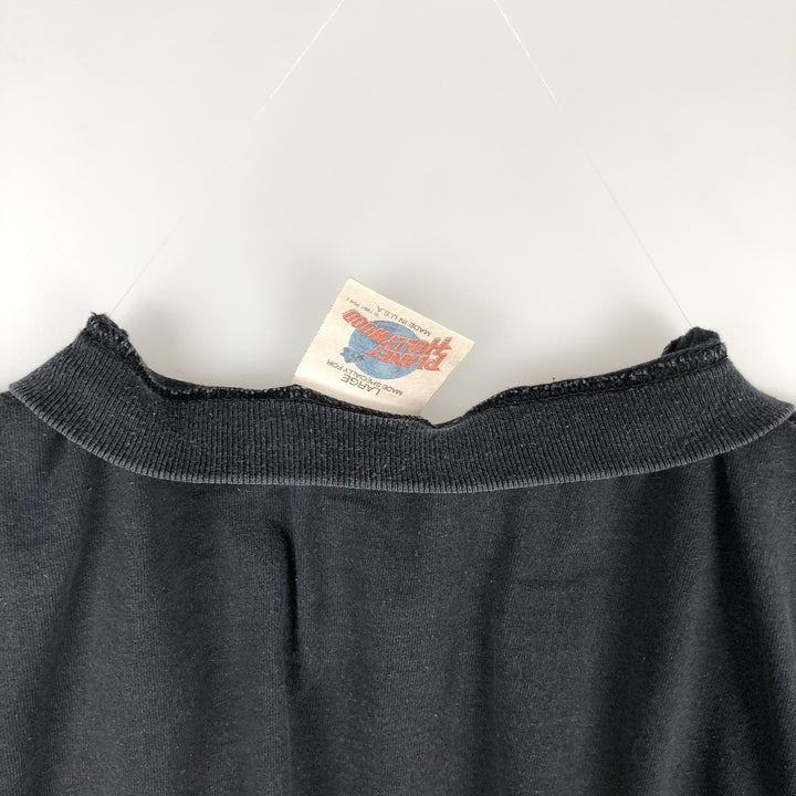 90'S Planet Hollywood Advertising T-Shirt, Made in USA, Men's Size L (approx.), Vintage cotton black type Vintage Second Hand